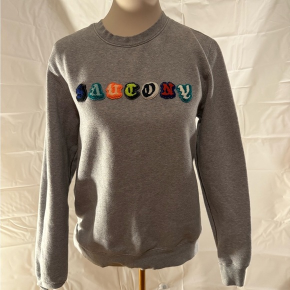 Saucony Gray Sweatshirt with Multicolor Logo - Picture 1 of 6